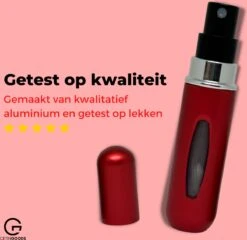 Cetins - Parfum Verstuiver Navulbaar - Mini Parfum Flesje - Reisflesje – Matt Rood -Parfum Winkel 1200x1165 3