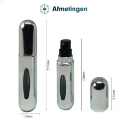 MaxedMore Navulbare Parfumverstuiver 5ml Zilver - 65 Keer Spraybare Parfum Verstuiver - Hervulbaar Tasverstuiver Voor Parfum - Meeneem Mini Geur Flesje Voor Op Reis - Lipstick Formaat Navulbaar Parfumflesje -Parfum Winkel 1200x1200 562