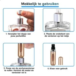 Mini Parfum Flesje 2-PACK Goud En Roze| Lipstick Formaat Navulbare Parfum Verstuiver -Parfum Winkel 1200x1200 600