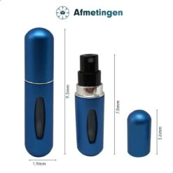 MaxedMore Navulbare Parfumverstuiver 5ml Blauw - 65 Keer Spraybare Parfum Verstuiver - Hervulbaar Tasverstuiver Voor Parfum - Meeneem Mini Geur Flesje Voor Op Reis - Lipstick Formaat Navulbaar Parfumflesje -Parfum Winkel 1200x1200 626