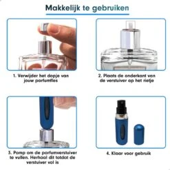 MaxedMore Navulbare Parfumverstuiver 5ml Blauw - 65 Keer Spraybare Parfum Verstuiver - Hervulbaar Tasverstuiver Voor Parfum - Meeneem Mini Geur Flesje Voor Op Reis - Lipstick Formaat Navulbaar Parfumflesje -Parfum Winkel 1200x1200 628