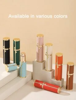 Hervulbare Parfumverstuiver-5ml-Mini Parfumverstuiver-Kleine Spuitfles Voor Parfum-Lege Parfumflesje Voor Op Reis Glasspray Draagbaar Parfumpakket Met Lederen Hoes - Mandarijn Groen -Parfum Winkel 908x1200 4